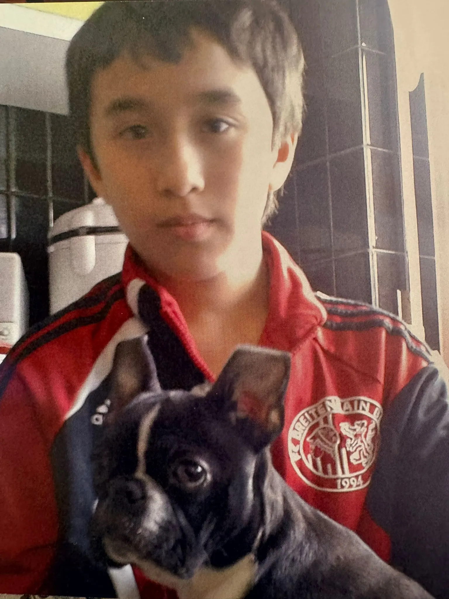 11 year old luca with his dog