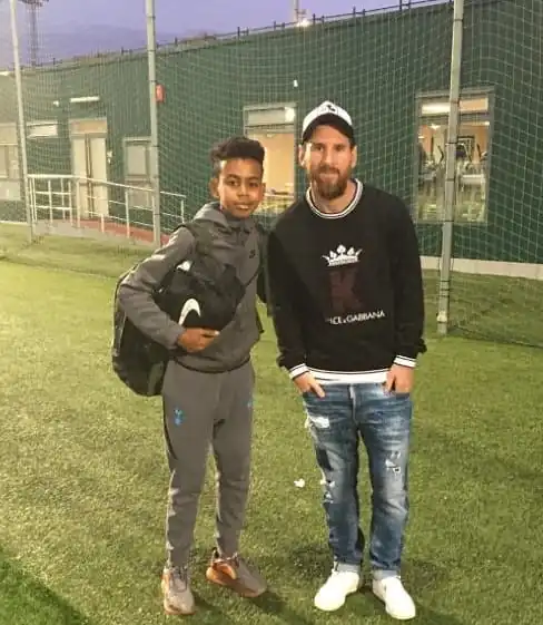 young lamine and messi