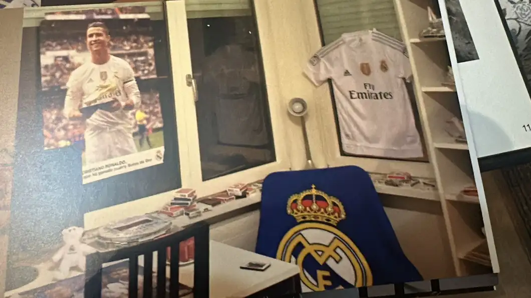 luca's room with ronaldo posters