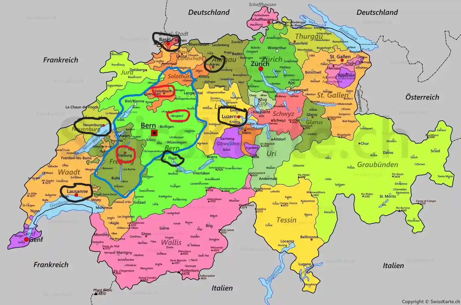 Switzerland Academy recruitment map