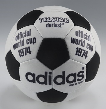 A football ball with text on it Description automatically generated